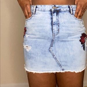 Angel Kiss Jean Mini Flower Skirt XL